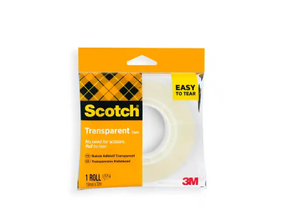 Scotch Cinta adhesiva scotch 508 transparente 33 m x 19 mm facil de cortar encelofanada individual