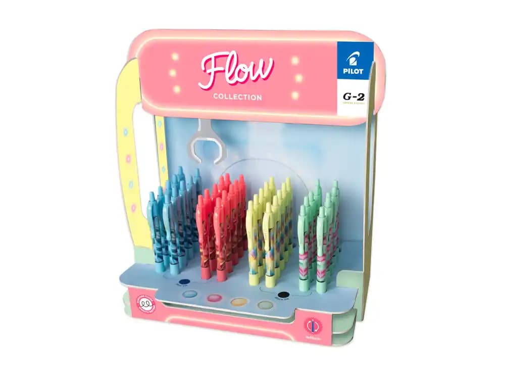 Pilot Boligrafo pilot g-2 flow tinta gel retractil expositor de 48 unidades colores surtidos