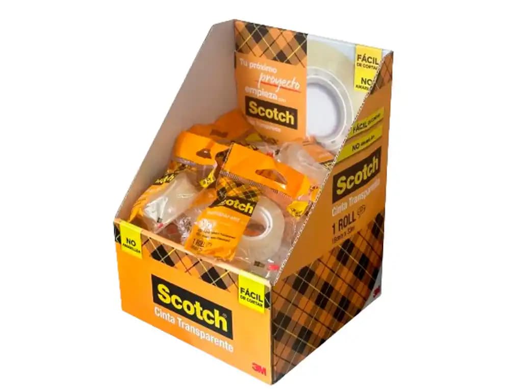 Scotch Cinta adhesiva scotch 508 transparente 33x19 mm facil de cortar expositor de 48 unidades