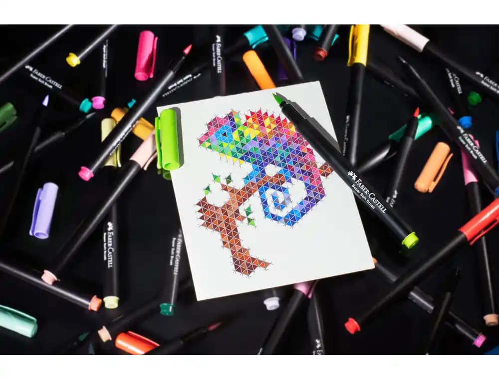 Faber castell Rotulador faber castell black edition punta de pincel caja de 50 unidades colores surtidos