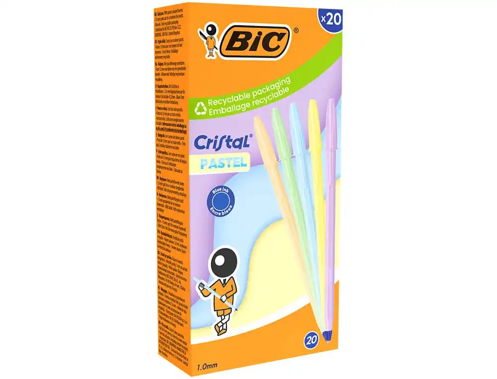 Bic Boligrafo bic cristal pastel punta 1 mm colores surtidos