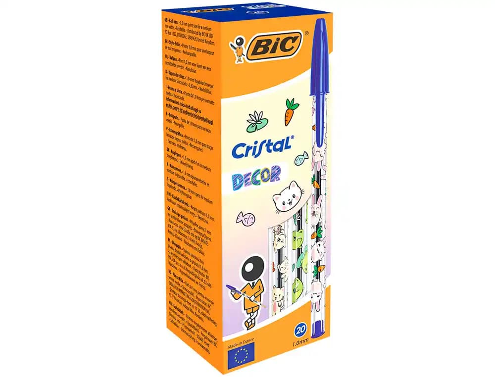 Bic Boligrafo bic cristal kawaii azul punta 1 mm