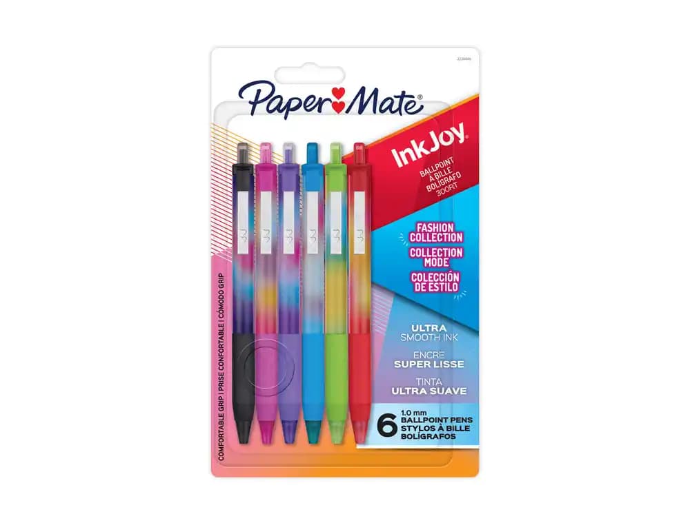 Papermate Boligrafo paper mate inkjoy 300 retractil coleccion de estilo trazo 1 mm blister de 6 unidades colores surtidos