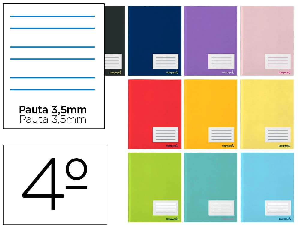 Liderpapel Libreta liderpapel smart a5 16 hojas 60gr cuadro pauta 4ª 3,5 mm con margen