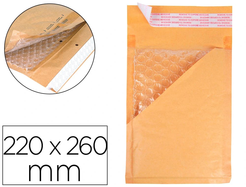 Q-connect Sobre burbujas crema q-connect e/2 220x260 mm