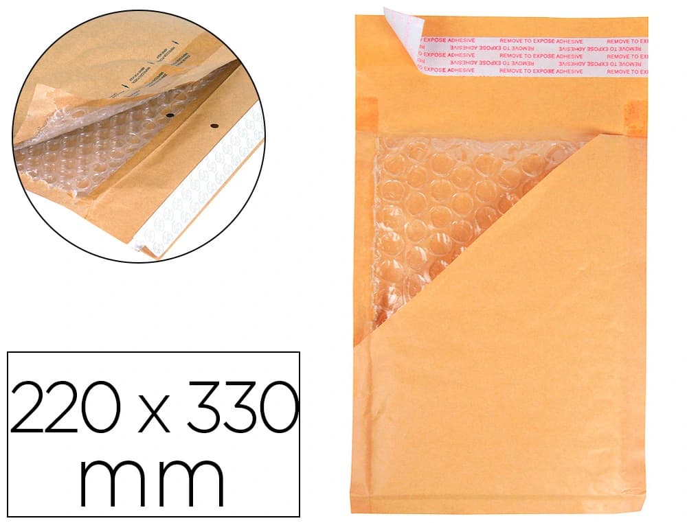 Q-connect Sobre burbujas crema q-connect f/3 220 x 330 mm
