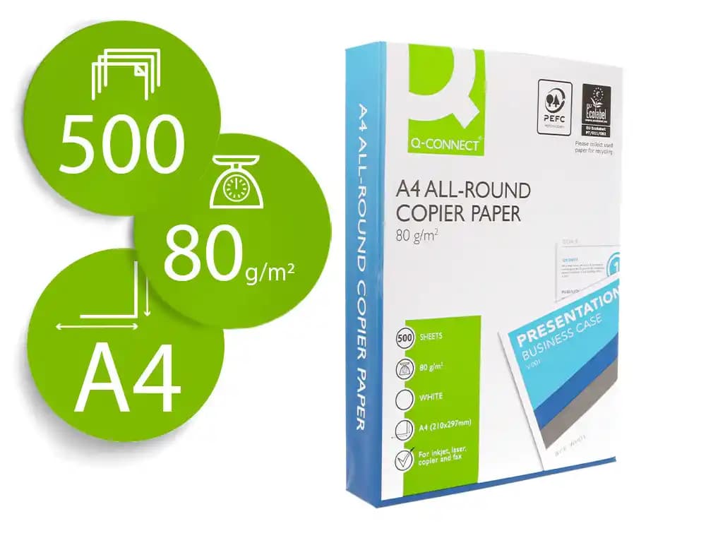 Q-connect copy Papel fotocopiadora q-connect economy din a4 80 gramos paquete de 500 hojas
