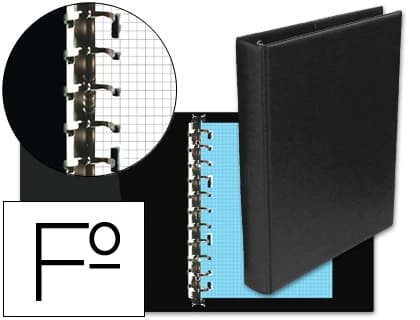 Multifin Carpeta multifin alfa 3005-m 16 anillas 24 mm plastico folio negro 215x310 mm