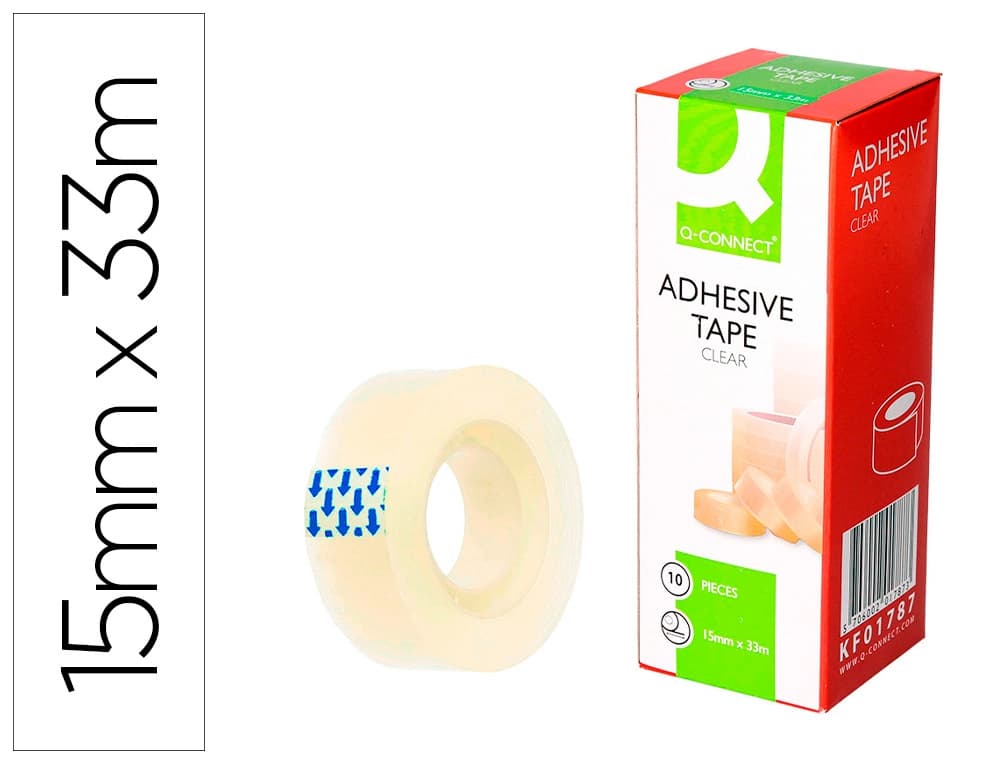 Q-connect Cinta adhesiva q-connect transparente 33 m x 15 mm