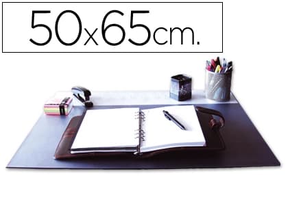 Q-connect Vade sobremesa q-connect negro con solapas transparentes 50x63 cm
