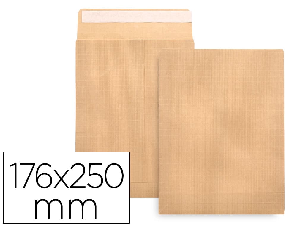 Liderpapel Sobre liderpapel bolsa n.14 kraft b5 176x250 mm tira de silicona caja de 500 unidades