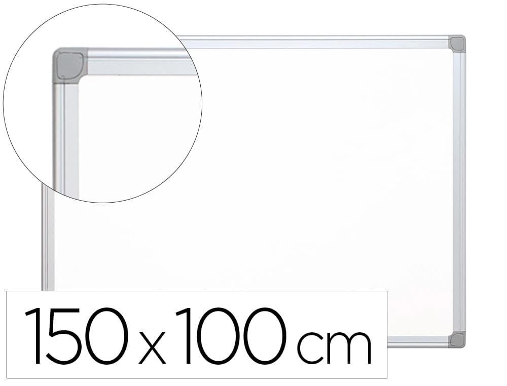 Q-connect Pizarra blanca q-connect laminada marco de aluminio 150x100 cm