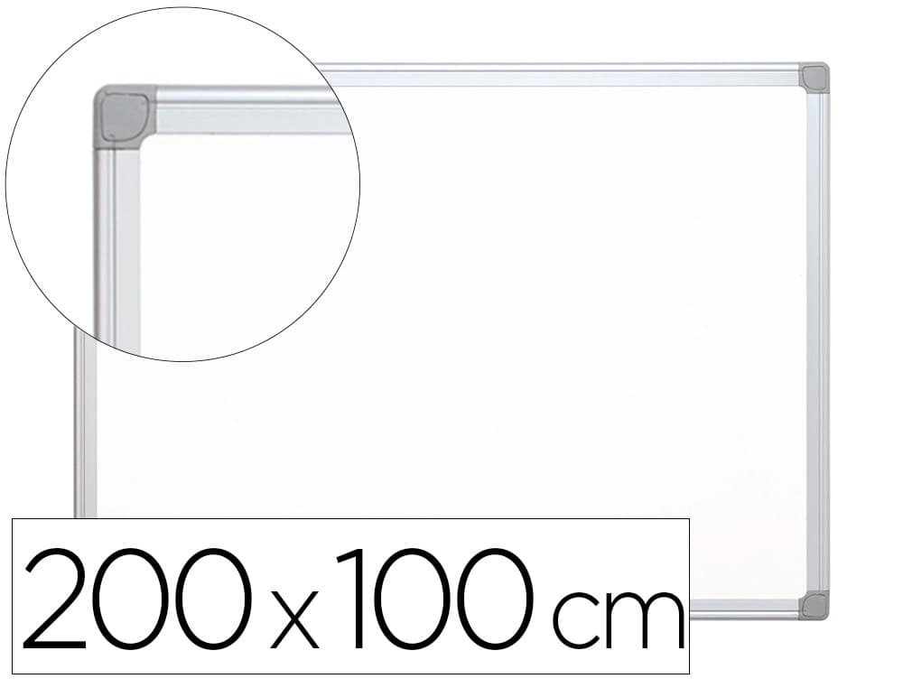 Q-connect Pizarra blanca q-connect laminada marco de aluminio 200x100 cm