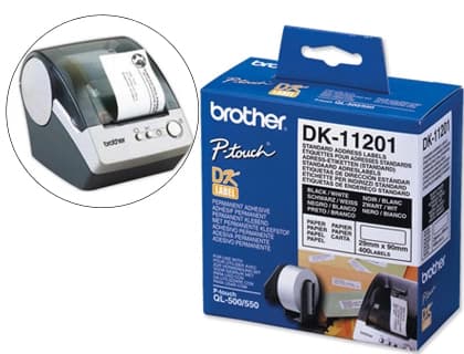Brother Etiqueta adhesiva brother dk11201 -tamaño 29x90 mm para impresoras de etiquetas ql -400 etiquetas-