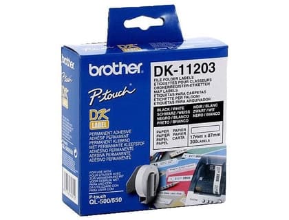 Brother Etiqueta adhesiva brother dk11203 -tamaño 17x87 mm para impresoras de etiquetas ql -300 etiquetas-
