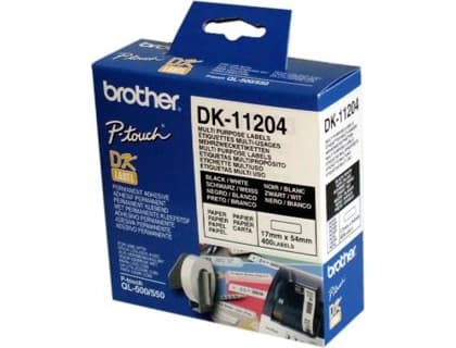Brother Etiqueta adhesiva brother dk11204 -tamaño 17x54 mm para impresoras de etiquetas ql -400 etiquetas-