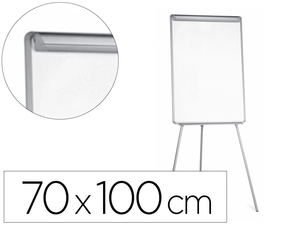 Q-connect Pizarra blanca q-connect con tripode 70x100 cm para convenciones superficie laminada escritura directa