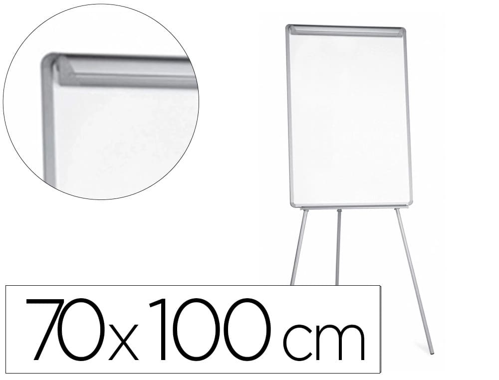 Q-connect Pizarra blanca q-connect con tripode 90x70x195cm para convenciones superficie lacadamagnetica escritura directa