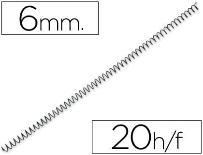 Yosan Espiral metalico yosan negro paso 64 5:1 6 mm calibre 1,00 mm