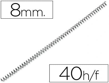 Yosan Espiral metalico yosan negro paso 64 5:1 8 mm calibre 1,00 mm
