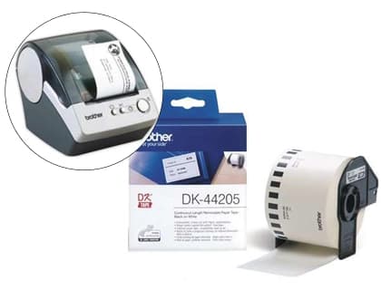 Brother Etiqueta brother dk44205 cinta papel continuo adhesiva removible blanca 62x30,48 m