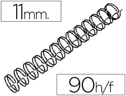Gbc Espiral wire 3:1 11 mm n.7 negro capacidad 90 hojas caja de 100 unidades