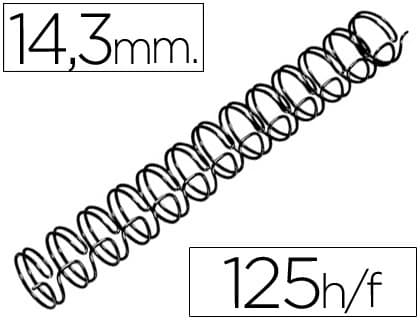 Gbc Espiral wire 3:1 14,3 mm n.9 negro capacidad 125 hojas caja de 100 unidades