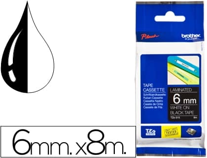 Brother Cinta brother tze315 negro-blanco 6mm longitud 8 m