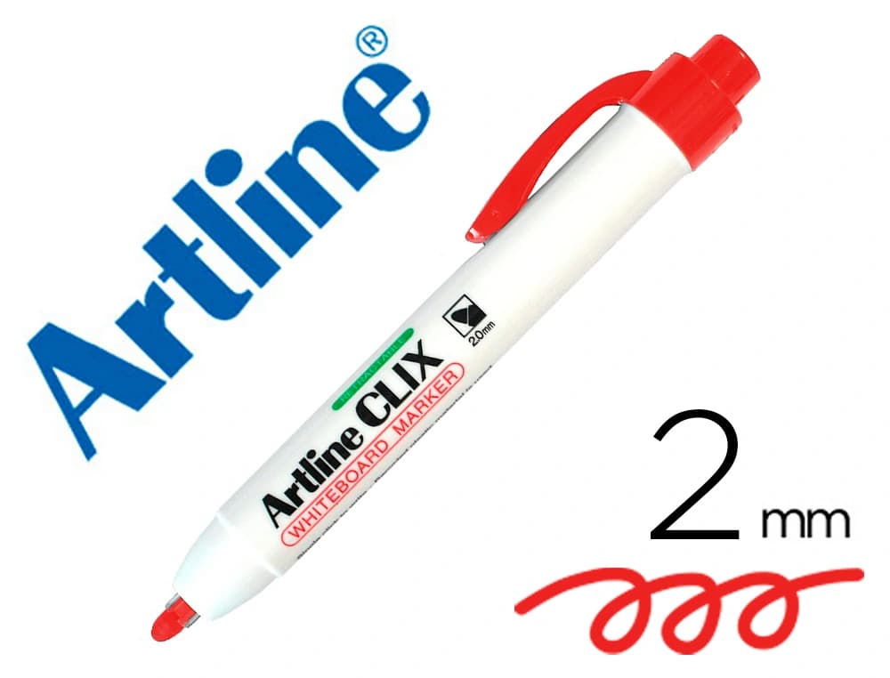 Artline Rotulador artline clix pizarra ek-573a rojo punta retractil redonda 2 mm