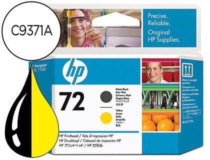 Hp Ink-jet hp 72 cabezal negro mate y amarillo designjet t610/1100