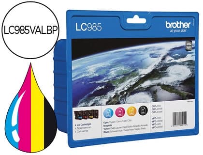 Brother Ink-jet brother lc-985val 4 colores value pack negro/cian/magenta/amarillo dcp-j315w