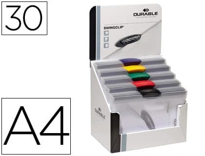 Durable Carpeta swingclip dossier pinza lateral y giratoria din a4 capacidad 30 hojas colores surtidos