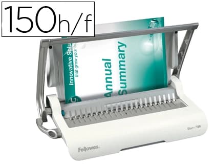 Fellowes Encuadernadora para canutillo fellowes star+150 perfora 15 hojas tamaño din a4 encuaderna hasta 150 hojas