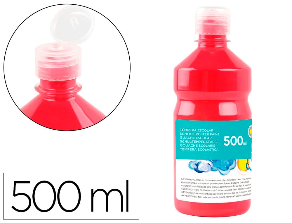 Liderpapel Tempera liquida liderpapel escolar 500 ml rojo escarlata