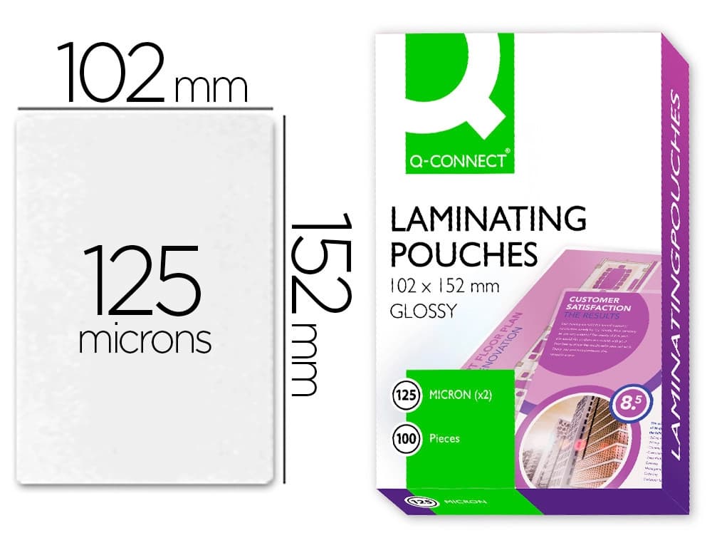 Q-connect Bolsa de plastificar q-connect 102 x 152 mm 125 mc carnet de futbol caja de 100 unidades
