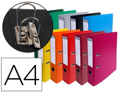 Exacompta Archivador de palanca exacompta carton forrado pvc din a4 colores surtidos lomo 70 mm con compresor