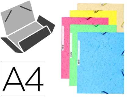 Exacompta Carpeta goma exacompta din a4 3 solapas cartulina ilustrada colores pastel surtidos