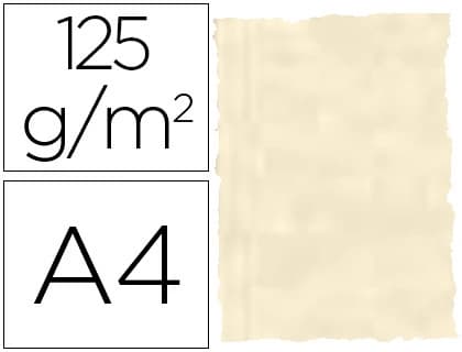 Michel Papel pergamino din a4 troquelado 125 gr piel elefante color hueso paquete de 25 hojas