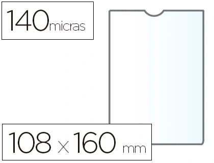 Esselte Funda portadocumento esselte plastico transparente 140 micras tamaño 108x160 mm