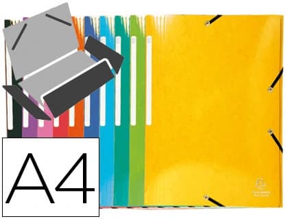 Exacompta Carpeta exacompta gomas carton simil-prespan tres solapas din a4+ colores surtidos