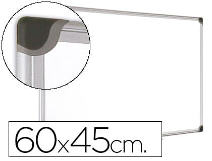 Bi-office Pizarra blanca bi-office magnetica maya w ceramica vitrificada marco de aluminio 60 x 45 cm con bandeja para