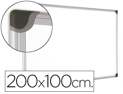 Bi-office Pizarra blanca bi-office magnetica maya w ceramica vitrificada marco de aluminio 200 x 100 cm con bandeja para