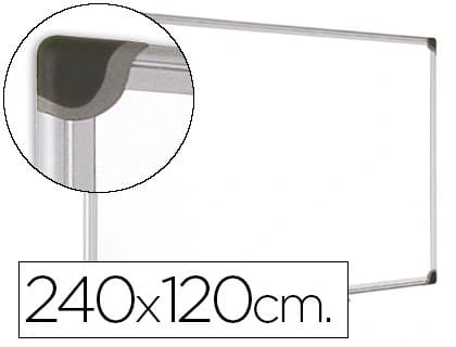 Bi-office Pizarra blanca bi-office magnetica maya w ceramica vitrificada marco de aluminio 240 x 120 cm con bandeja para