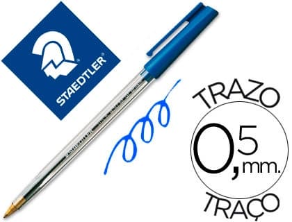 Staedtler Boligrafo staedtler stick azul con capuchon