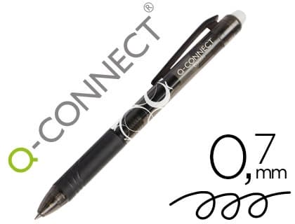 Boligrafo q-connect retractil borrable 0,7 mm