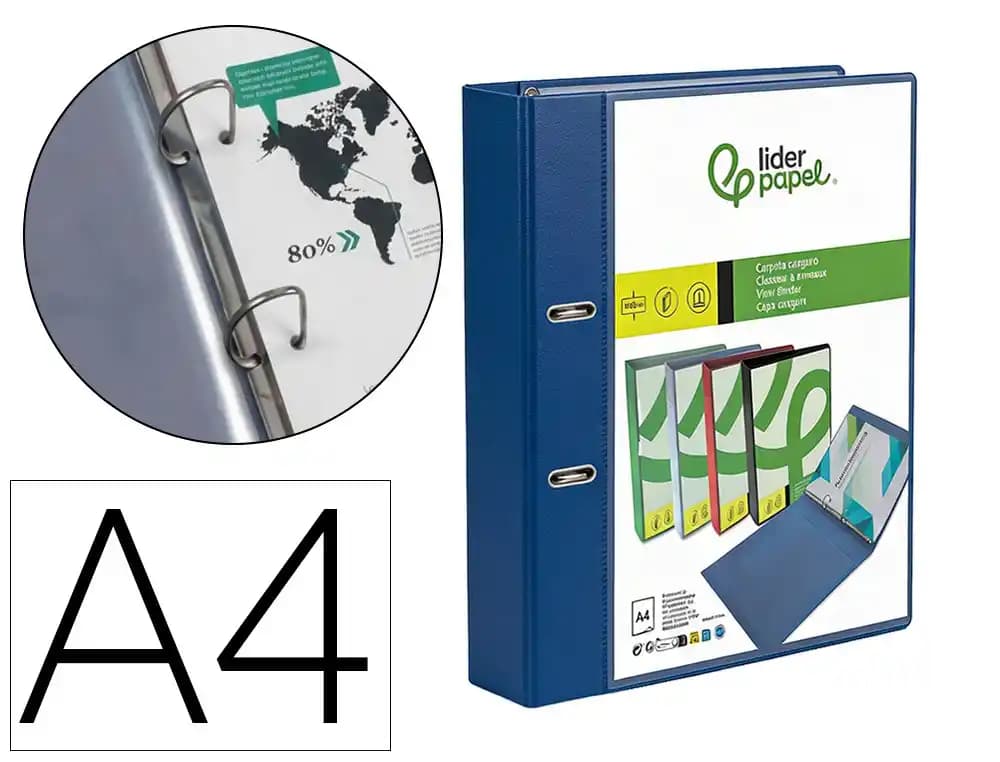 Carpeta liderpapel canguro 2 anillas 25 mm mixtas polipropileno din a4