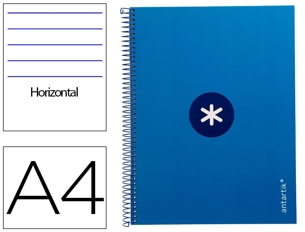 Cuaderno espiral a4 micro antartik tapa forrada 80h 90 gr cuadro 5mm 1 banda 4 taladros color peach
