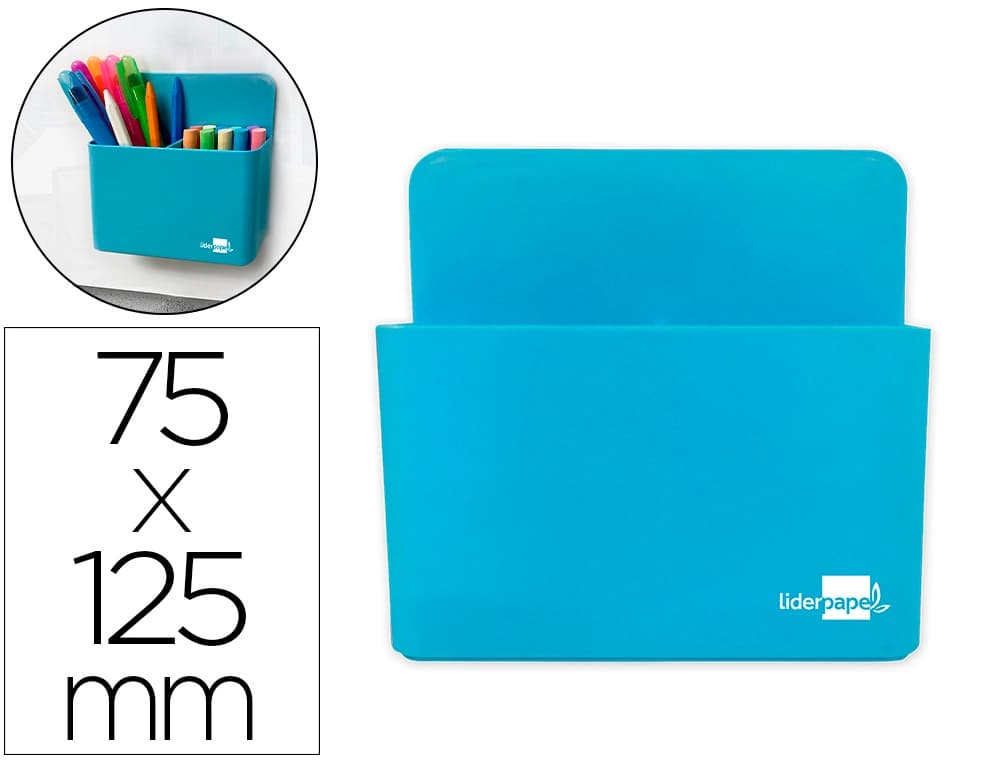 Cubilete portalapices liderpapel claro opaco plastico magnetico 125x75x40 mm