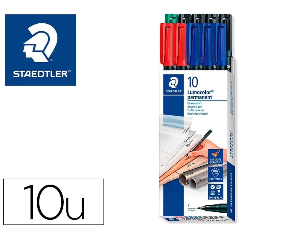 Rotulador staedtler lumocolor retroproyeccion punta de fibrapermanente 318-9 punta fina redonda 0.6 mm