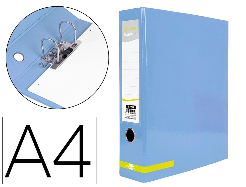 Archivador de palanca liderpapel carton forrado din a4 jaspeado sin caja-con rado mecanismo 75mm